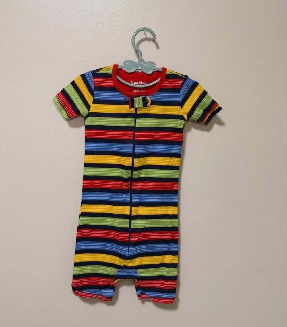 Bundles Baby Place Multi-Color Striped Short Sleeve Romper 3T